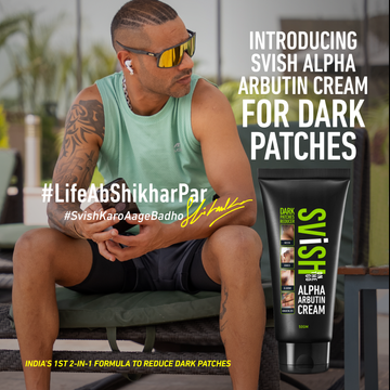 Svish Alpha Arbutin Cream for Dark Patches Reduction | For Dark Body Parts like Neck, Ankles, Knuckles, Armpits, Thighs & Elbows | 50G