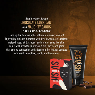 Svish Water-Based Chocolate Lubricant (100ml) + 69 Shades of Play Adult Cards Game For Couple