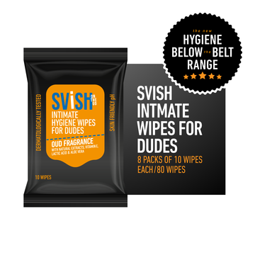 SVISH HYGIENE WIPES FOR MEN - DUDES WIPES (80 PULLS, PACK OF 8)