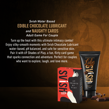Svish Water-Based Edible Chocolate Lubricant (100ml) + 69 Shades of Play Adult Cards Game For Couple